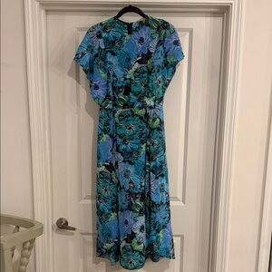 Stella McCartney Blue and Green Floral Midi Dress